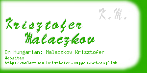 krisztofer malaczkov business card